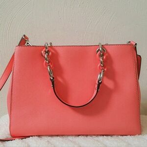 NWOT Michael Kors Medium Cynthia Satchel in Coral